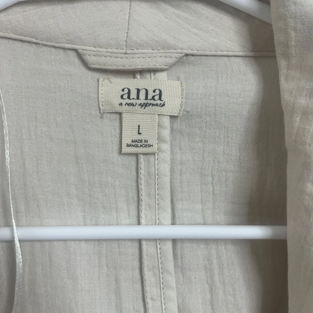 a.n.a A New Approach Cream Lightweight Blazer Jacket L - Picture 5 of 12